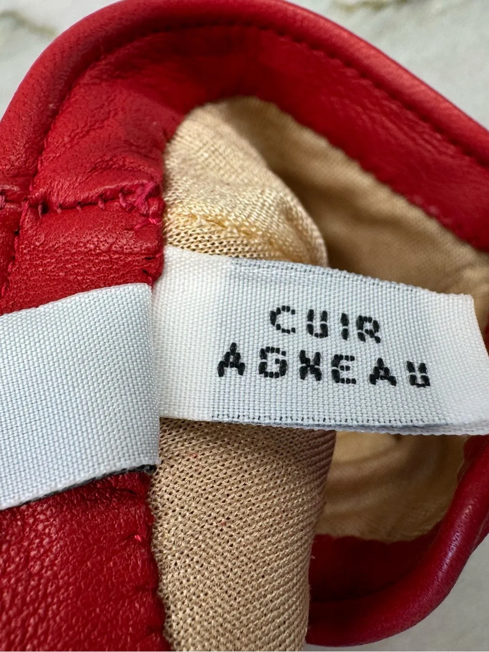 Celine Red Lambskin Leather Gloves